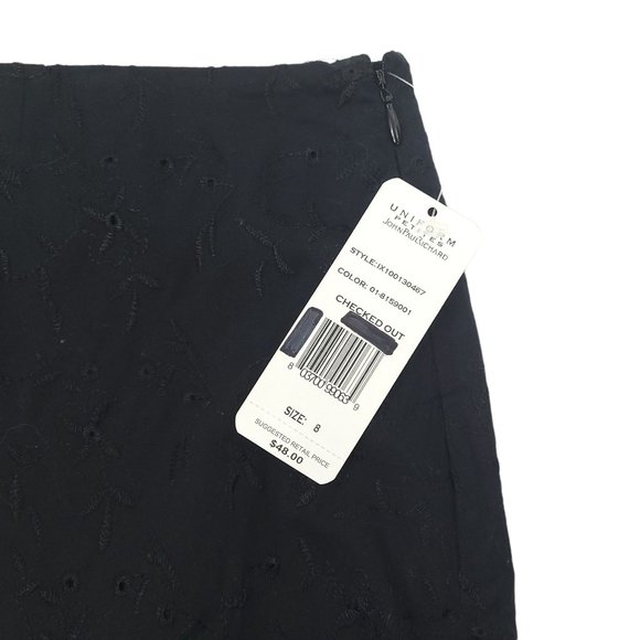 John Paul Richard Uniform Petites Size 8P Straight Skirt Embroidered Floral - Picture 7 of 7